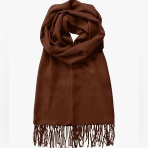 Unisex Large Lightweight Soft Silky Real Cashmere Shawl Wrap Scarf -brown